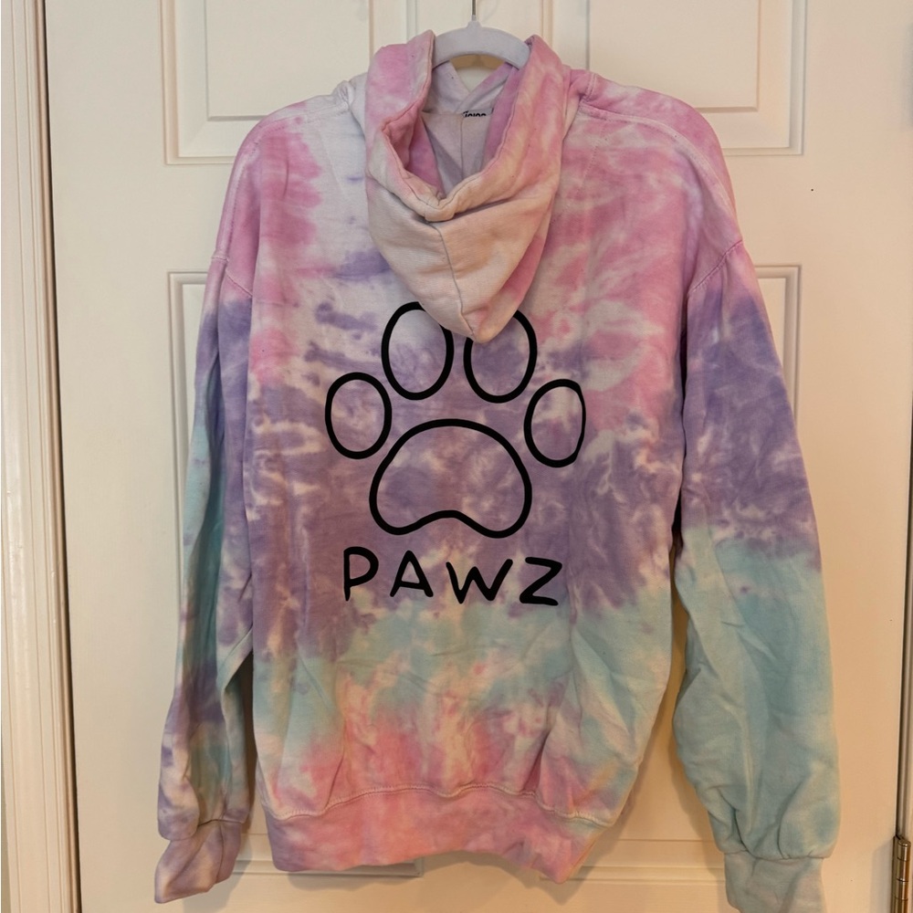 PAWZ Tie Dye hooded Sweatshirt, Medium - Picture 3 of 7